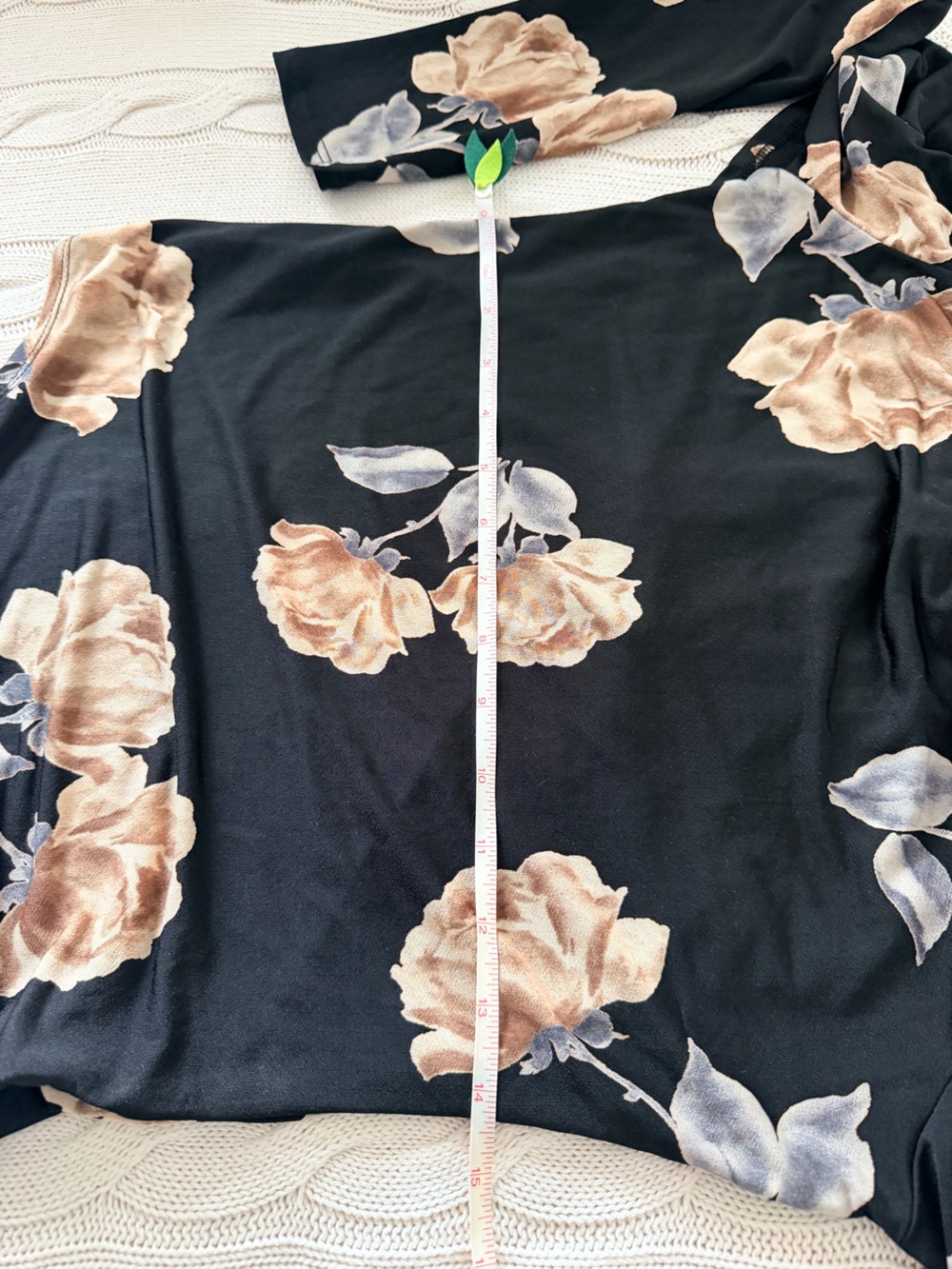 Black Floral Long Sleeve Off the Shoulder Bodysuit Size L Ruffle - Picture 6 of 13